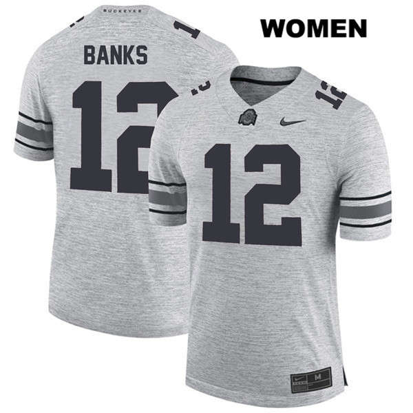 Ohio State Buckeyes Women's Sevyn Banks #12 Gray Authentic Nike College NCAA Stitched Football Jersey TA19J02ZX